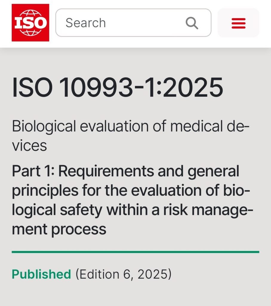 New ISO 10993 1 2025