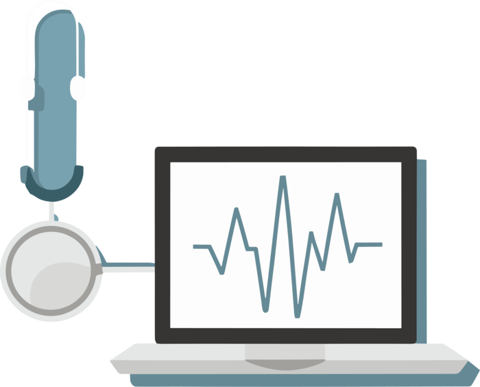 Illustration of a hospital heart monitor.