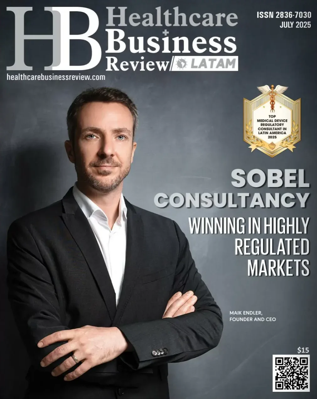 Healthcare Business Review LATAM cover featuring Sobel, July 2025